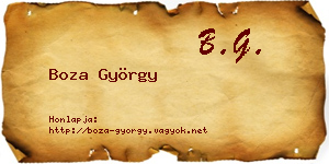 Boza György névjegykártya